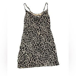 Anthropologie Leopard Print Spaghetti Strap Dress